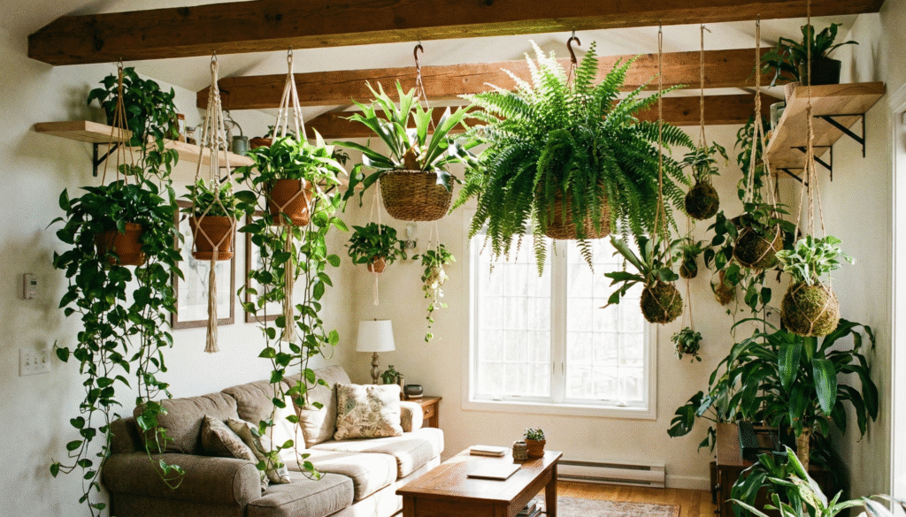 Plantas pendentes (como Jiboias ou Samambaias)