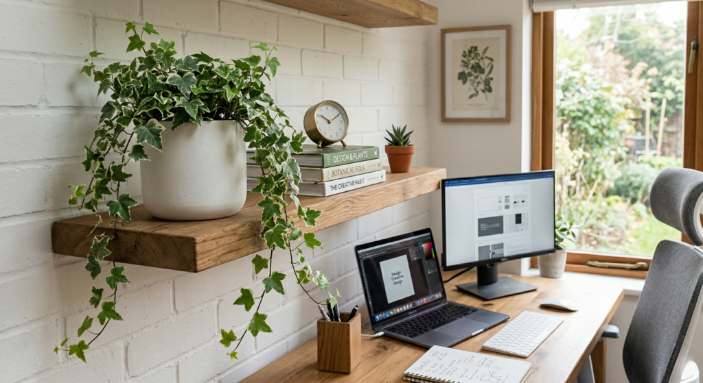 Para um visual limpo e minimalista, coloque a hera em vasos de cerâmica fosca 